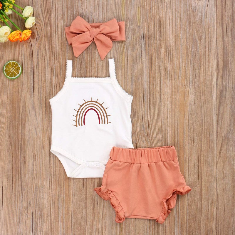 Thorn Tree Newborn Baby Girls Clothes Cotton Suit Cute Baby Kid Infant Romper Play Wear Summer Rainbow Outfits - Image 2
